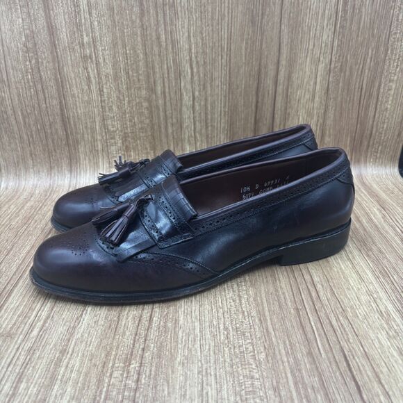 Allen Edmonds Bridgeton Loafers Mens Shoes 10.D Burgundy‎ Brogue Kiltie Tassel main image 6